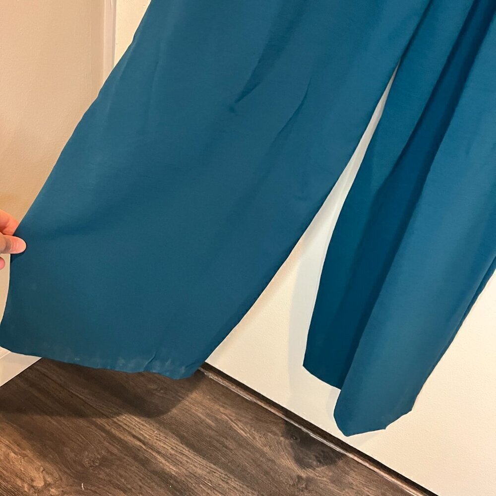 NWT Zara Teal Cross Ruffled Jumpsuit, Size XS - Picture 11 of 15